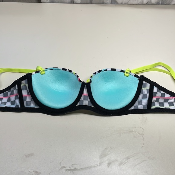 Coco Lingerie Bra Size 34 B Black and White in a chess pattern - Picture 6 of 6